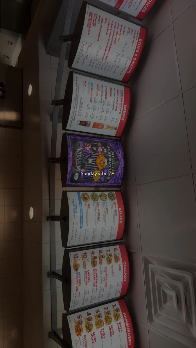 Menu, Wendy's