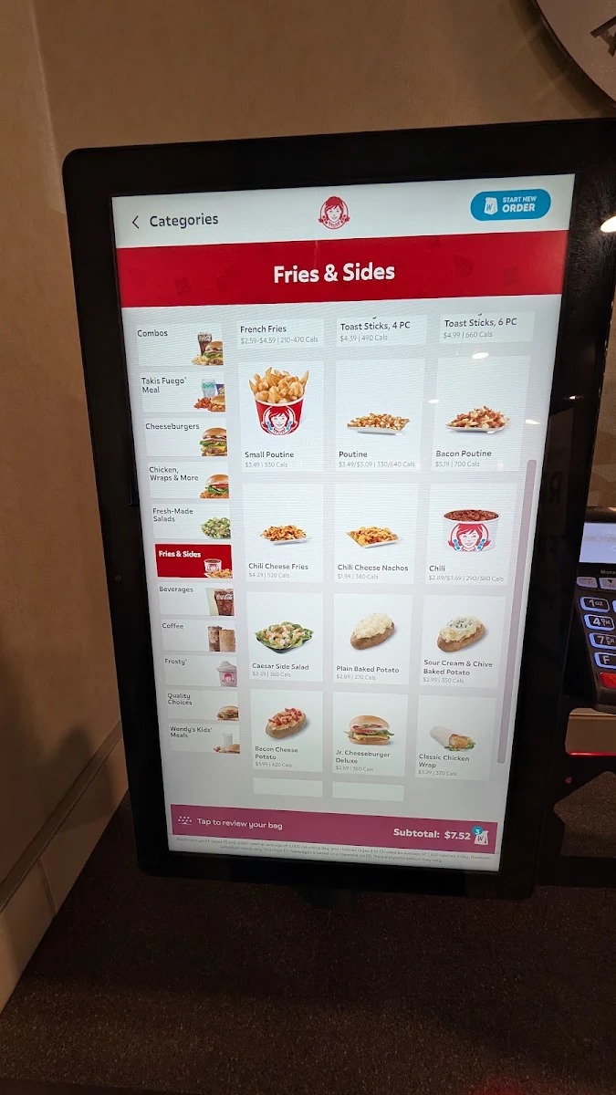 Menu, Wendy's