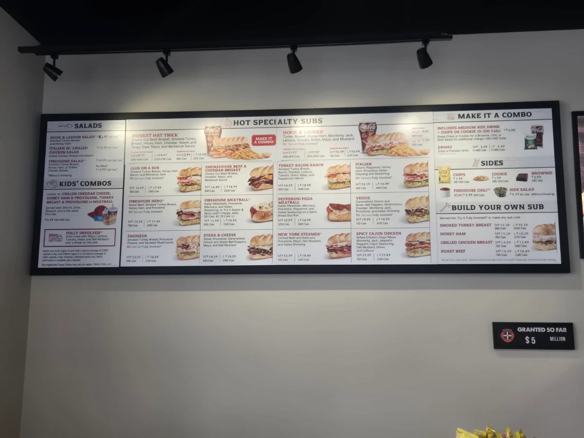Menu, Firehouse Subs Edmonton Grove on 17th
