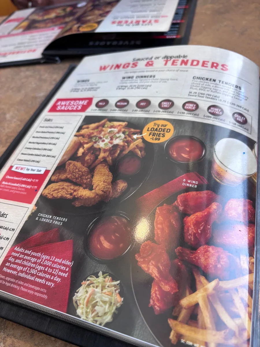 Menu, Swiss Chalet
