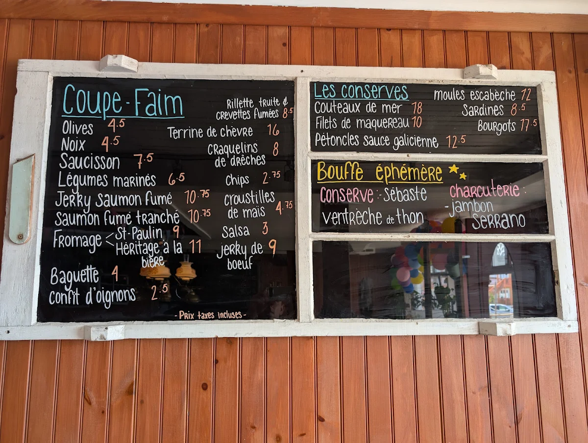 Menu, Pub Aire Salin
