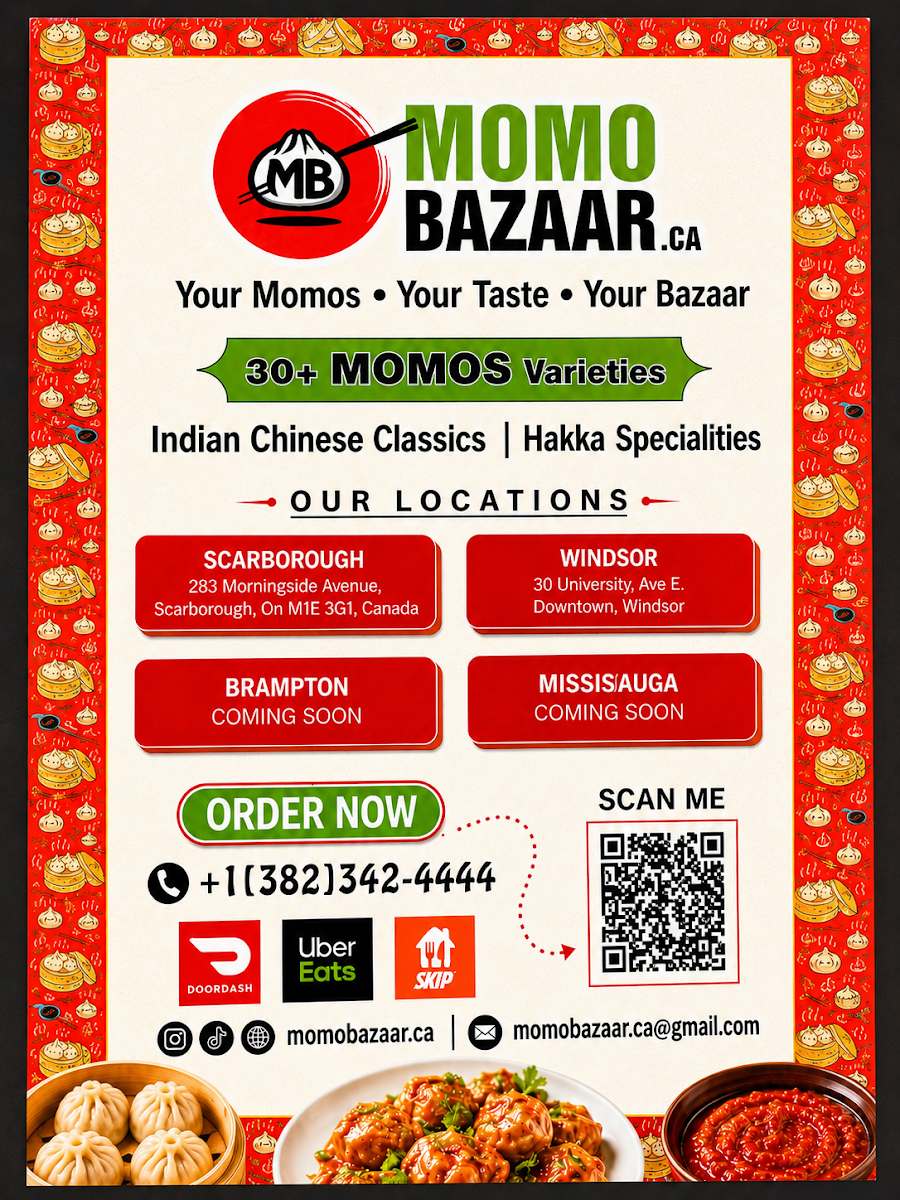 Menu, MOMO BAZAAR.ca