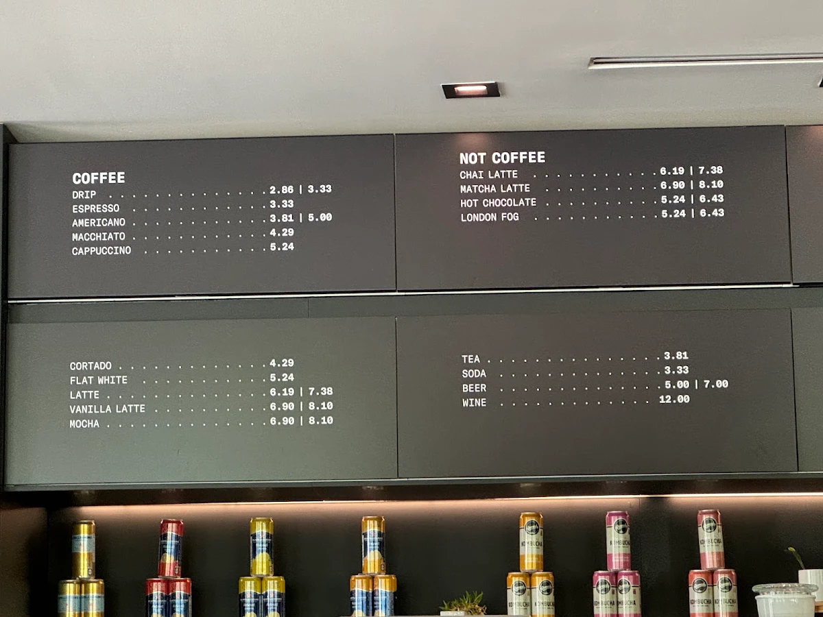 Menu, ACE Coffee Roasters - Garneau