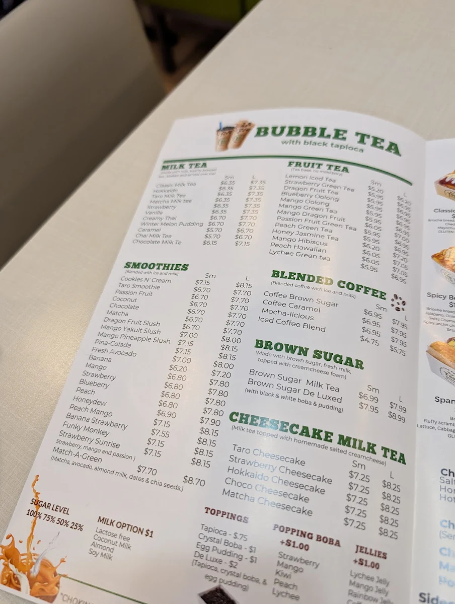 Menu, Tealicious Blend