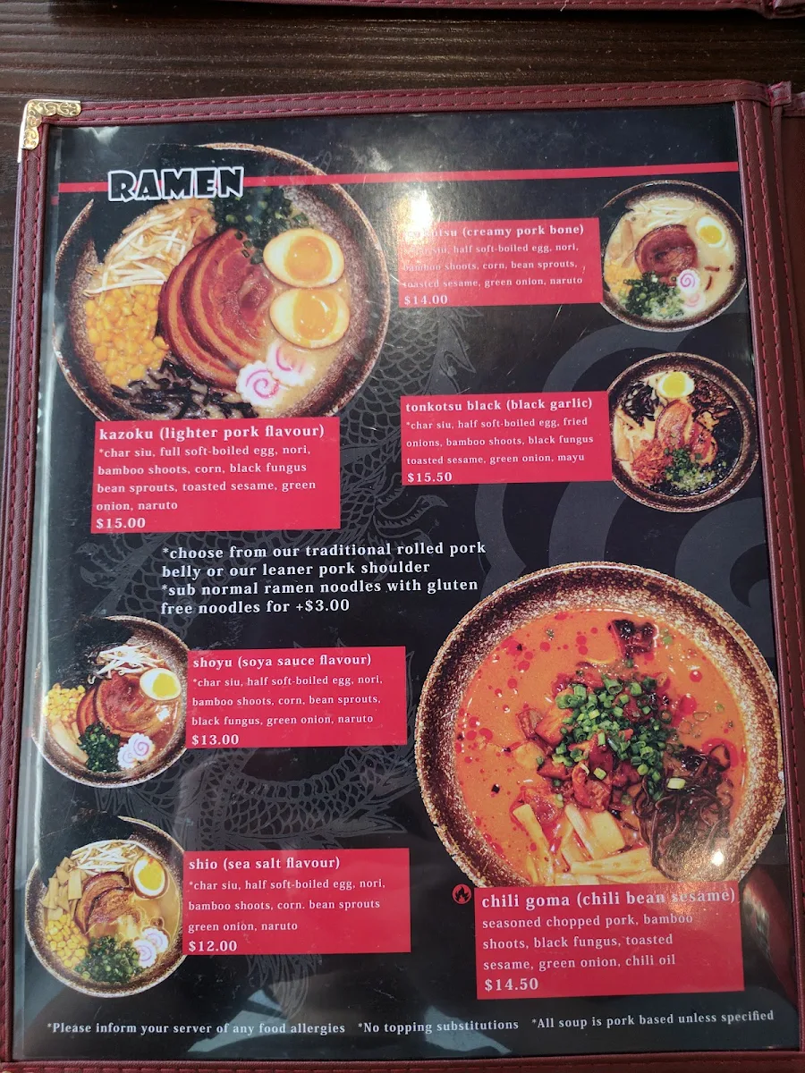 Menu, Kazoku Ramen