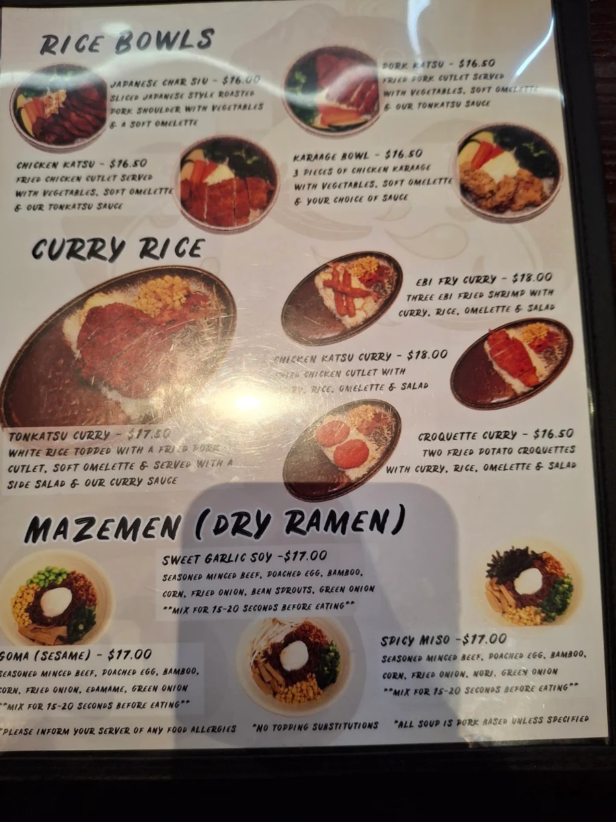 Menu, Kazoku Ramen