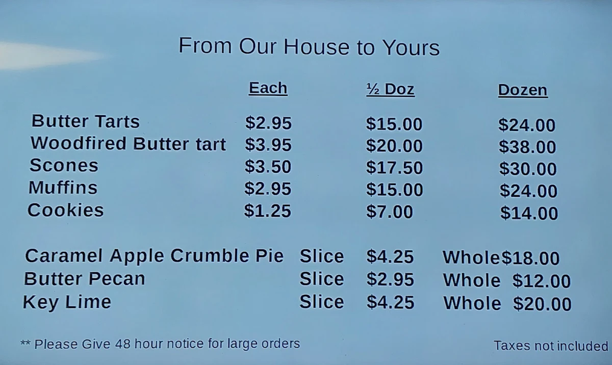 Menu, The Woodfired Cafe