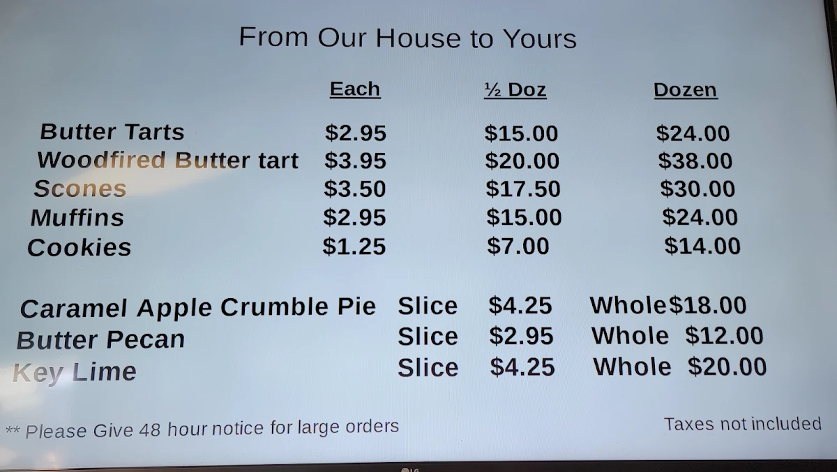 Menu, The Woodfired Cafe