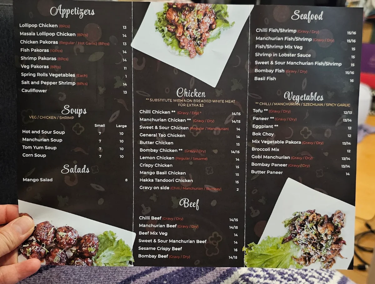 Menu, Hakka Bistro