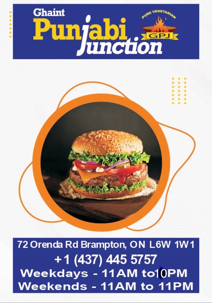 Menu, Ghaint Punjabi Junction