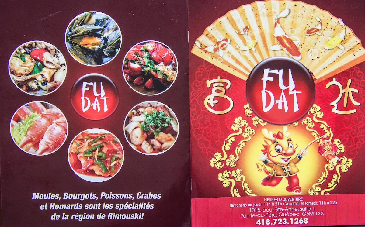 Menu, Fu Dat Restaurant