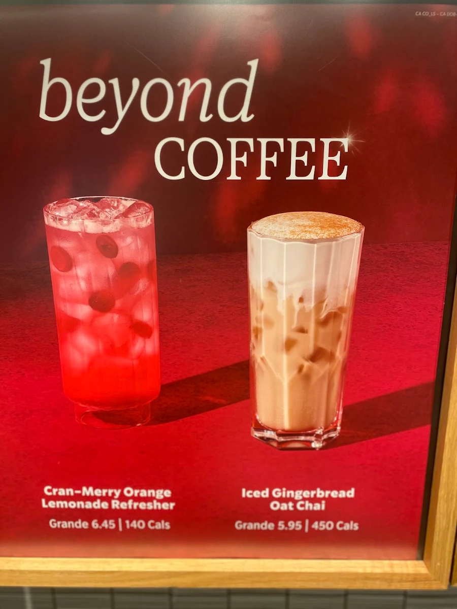 Menu, Starbucks Coffee Company