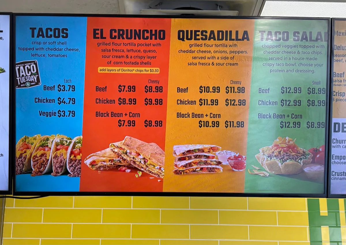 Menu, TacoTime