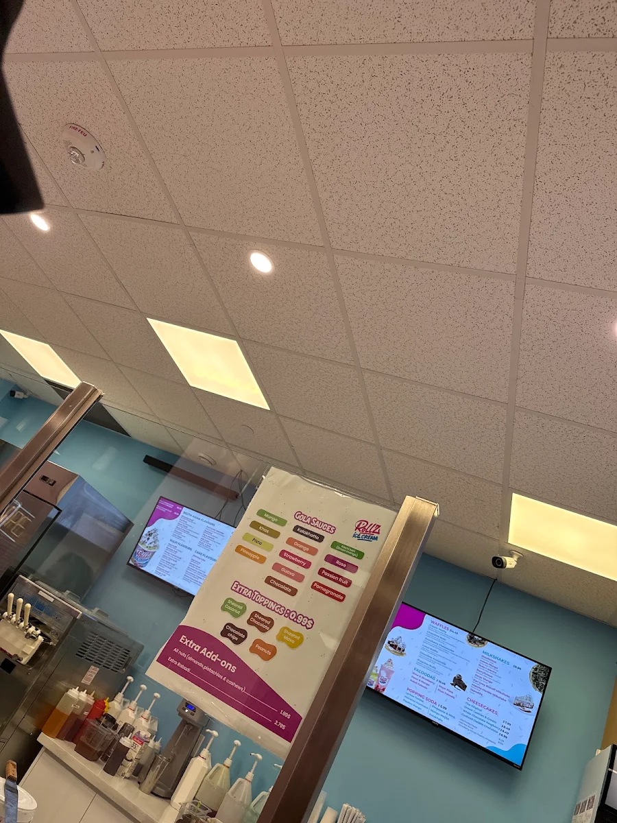 Menu, Rollz Ice Cream & Desserts