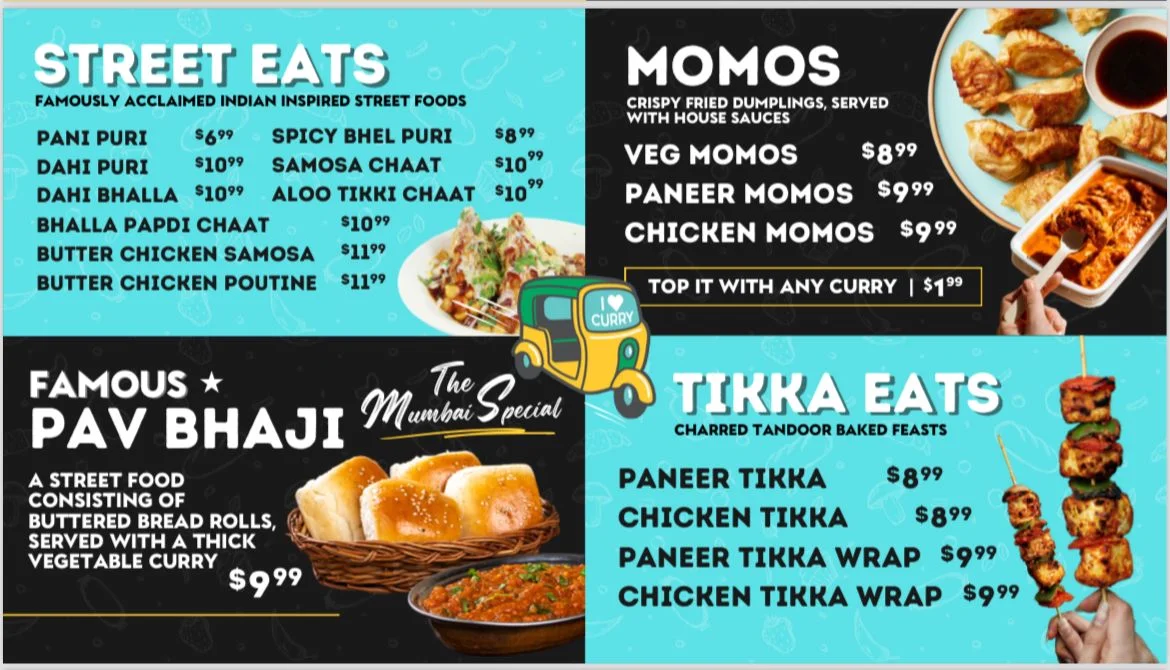 Menu, Hurry Curry - Oshawa Centre