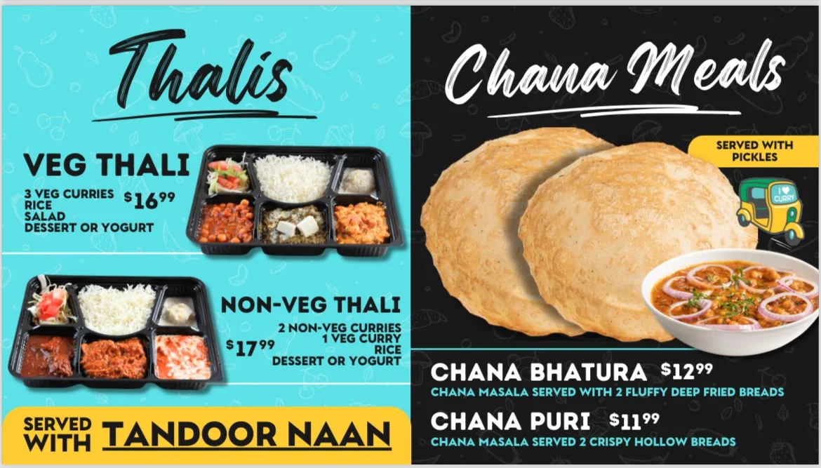 Menu, Hurry Curry - Oshawa Centre