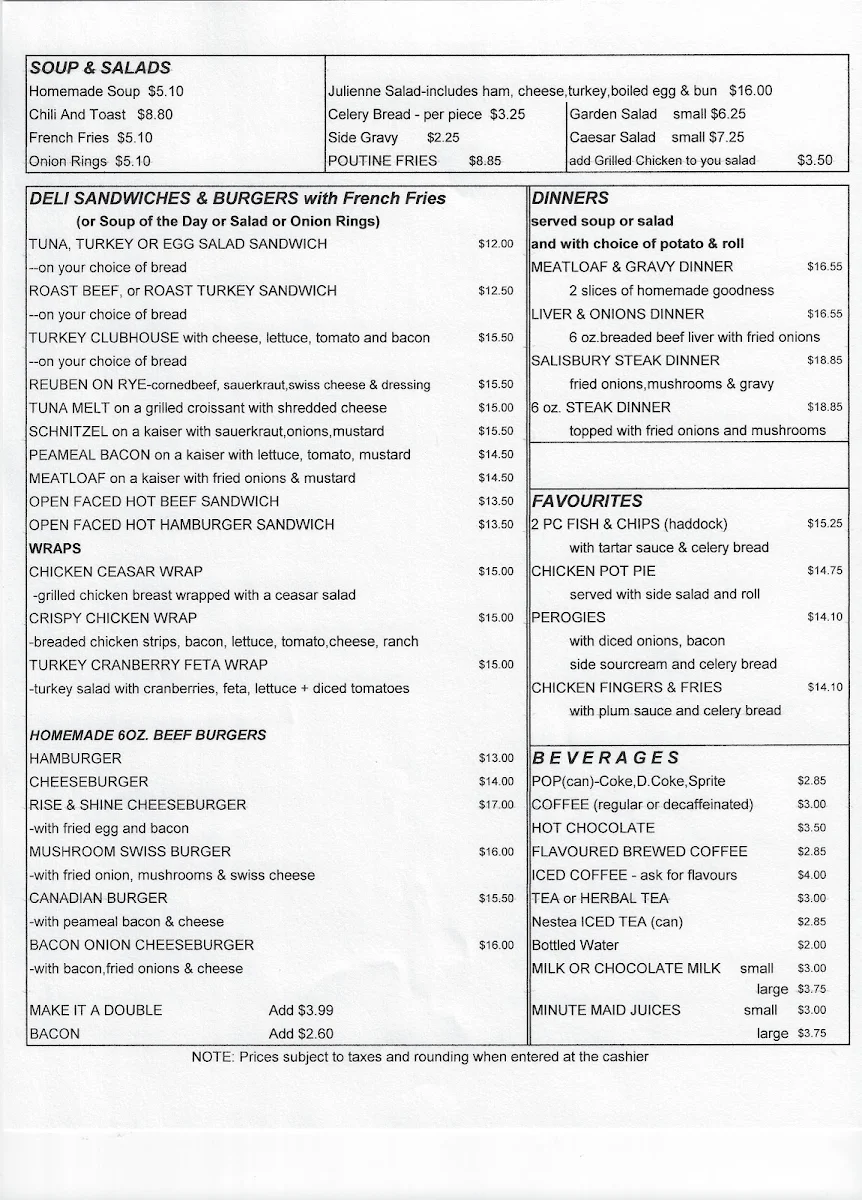 Menu, Harmony Pastry Shop & Cafe