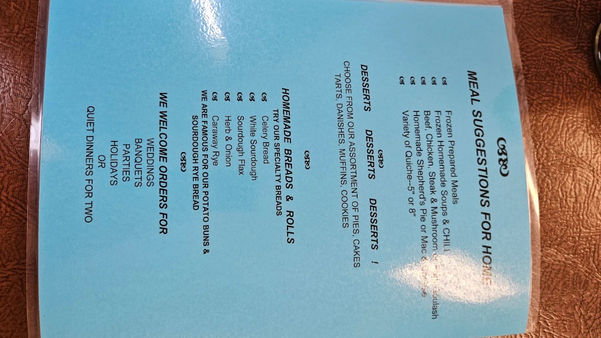 Menu, Harmony Pastry Shop & Cafe