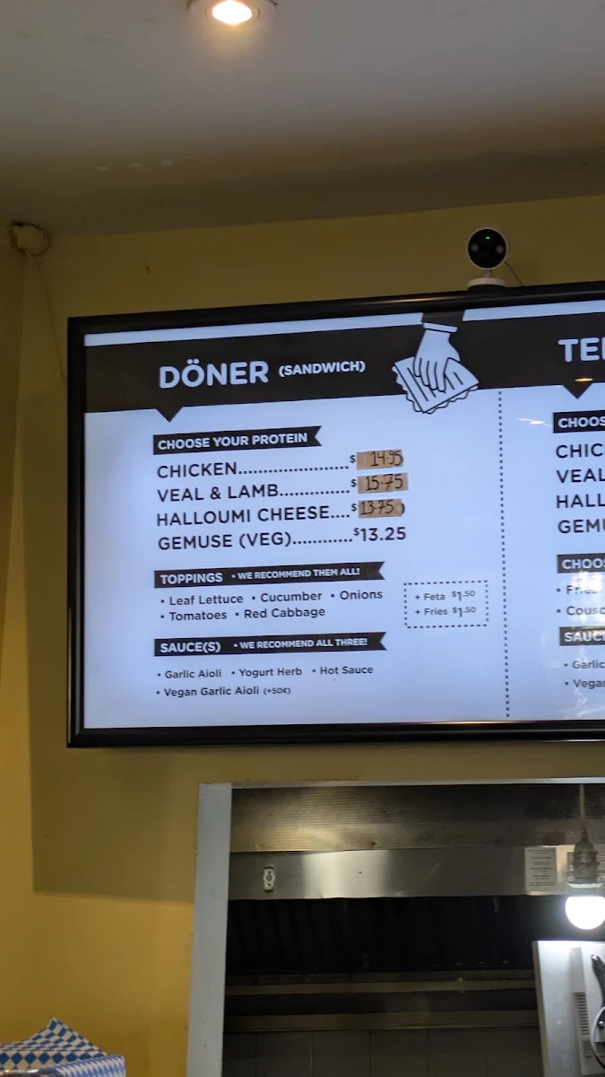 Menu, Otto’s Berlin Döner