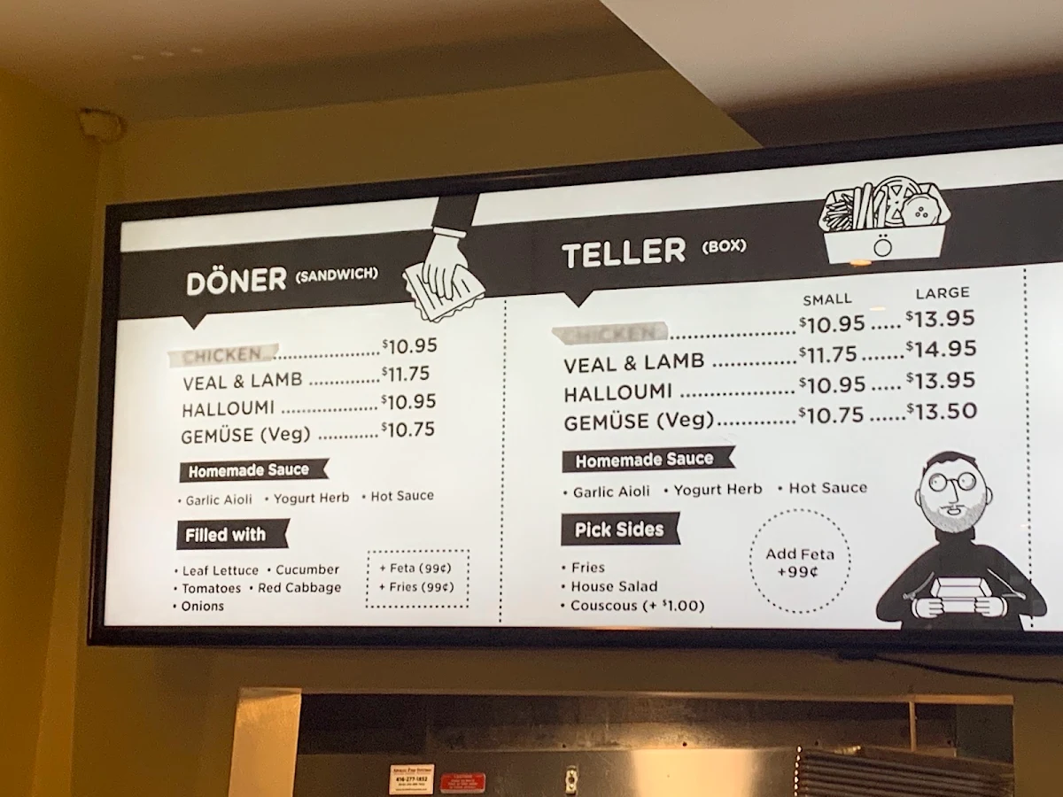 Menu, Otto’s Berlin Döner