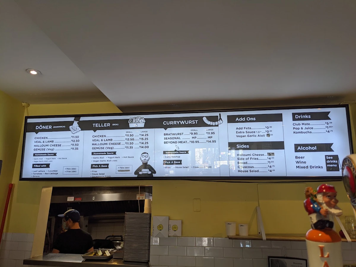 Menu, Otto’s Berlin Döner