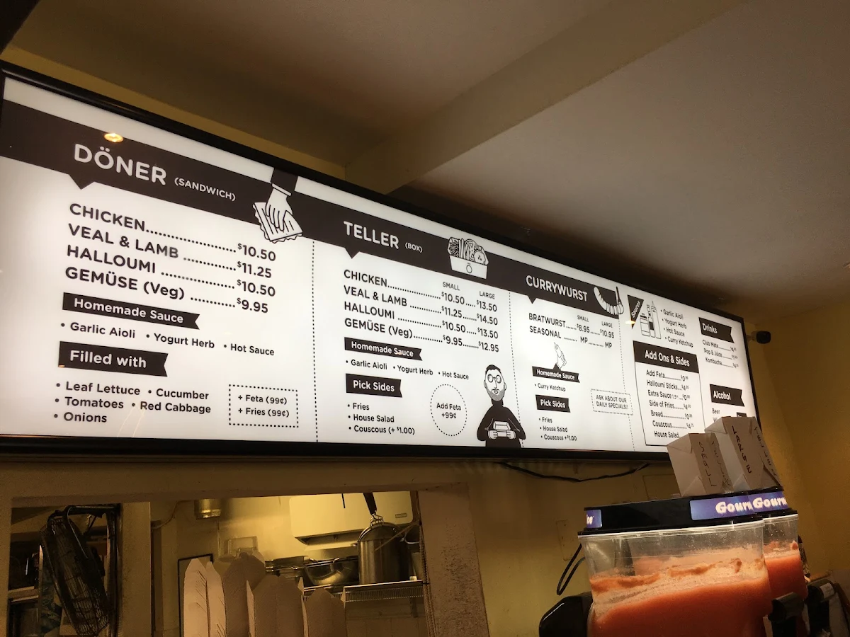 Menu, Otto’s Berlin Döner