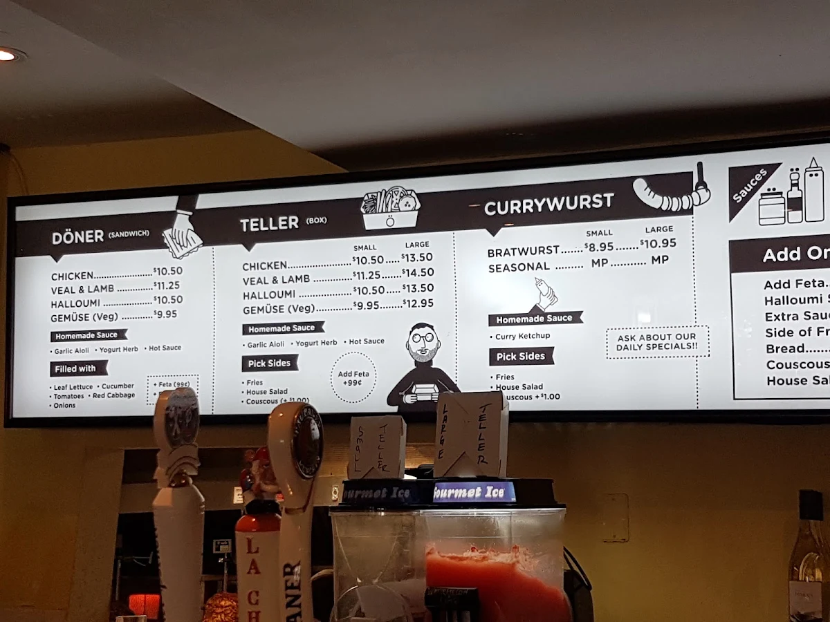 Menu, Otto’s Berlin Döner