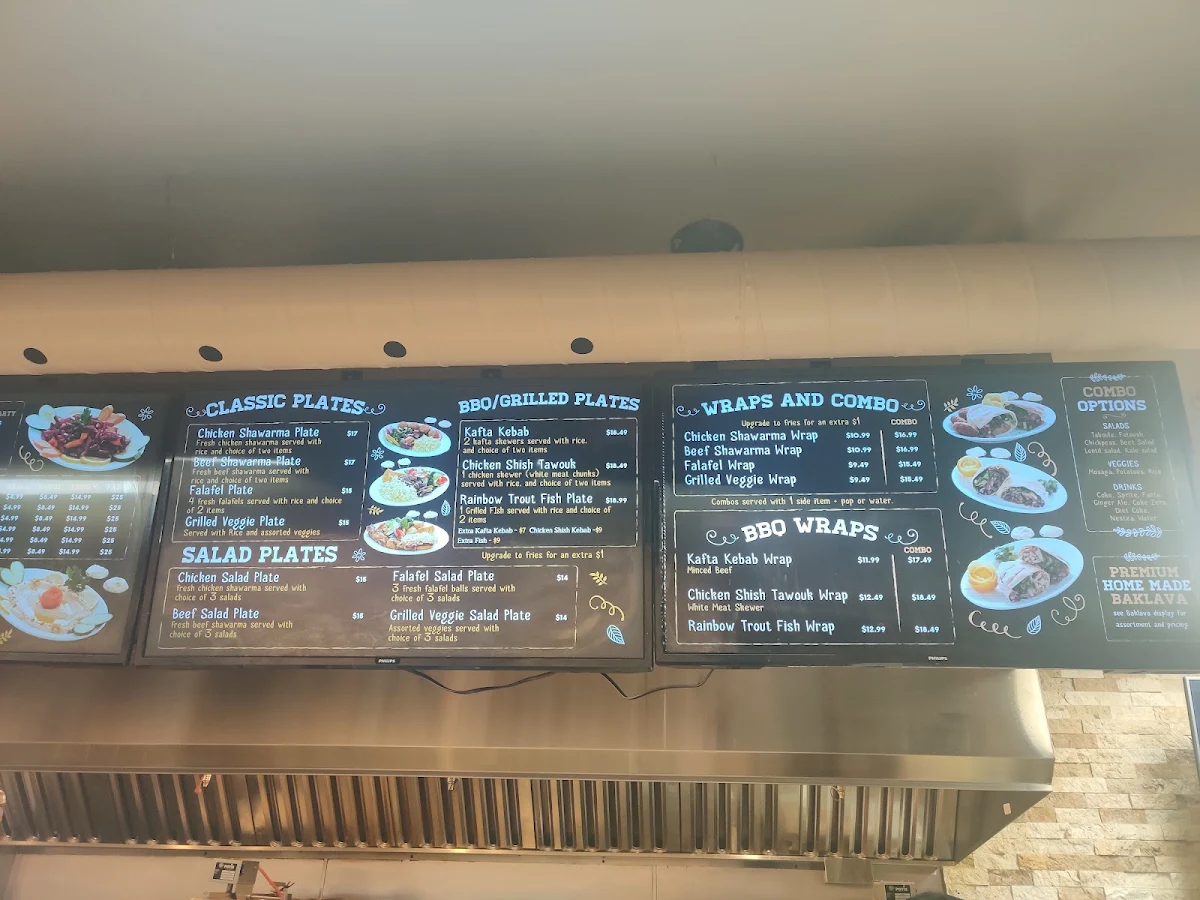Menu, Lebanon Express