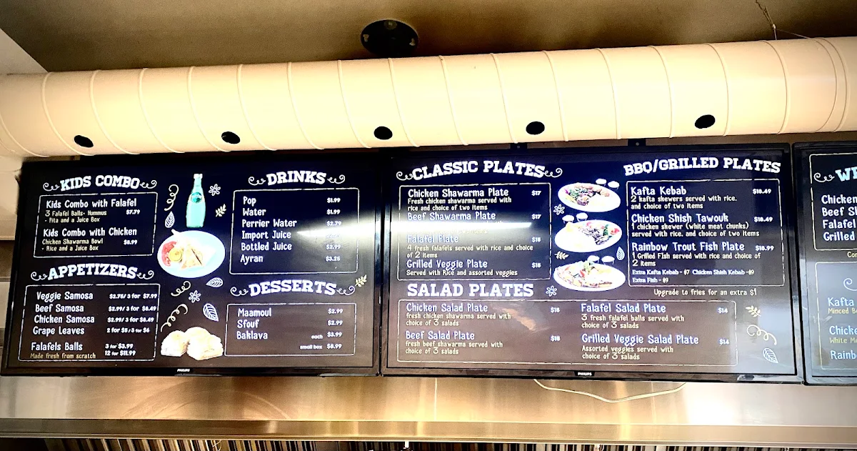 Menu, Lebanon Express