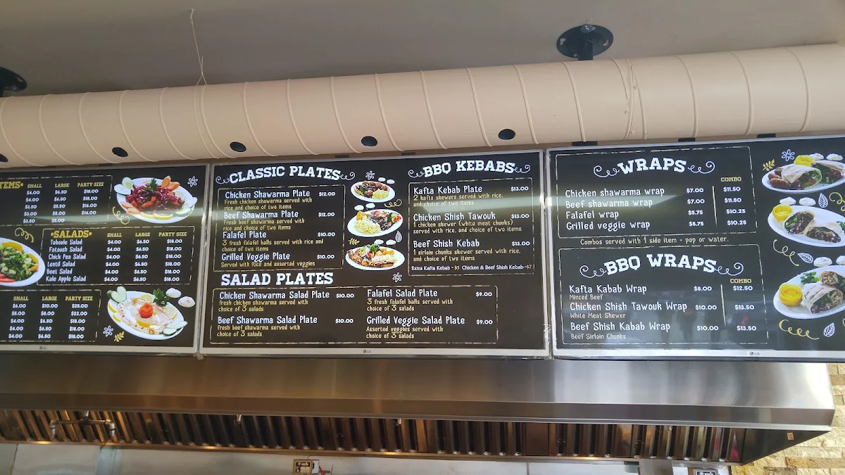 Menu, Lebanon Express