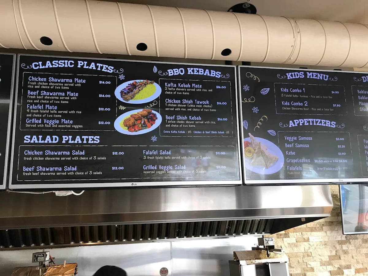 Menu, Lebanon Express