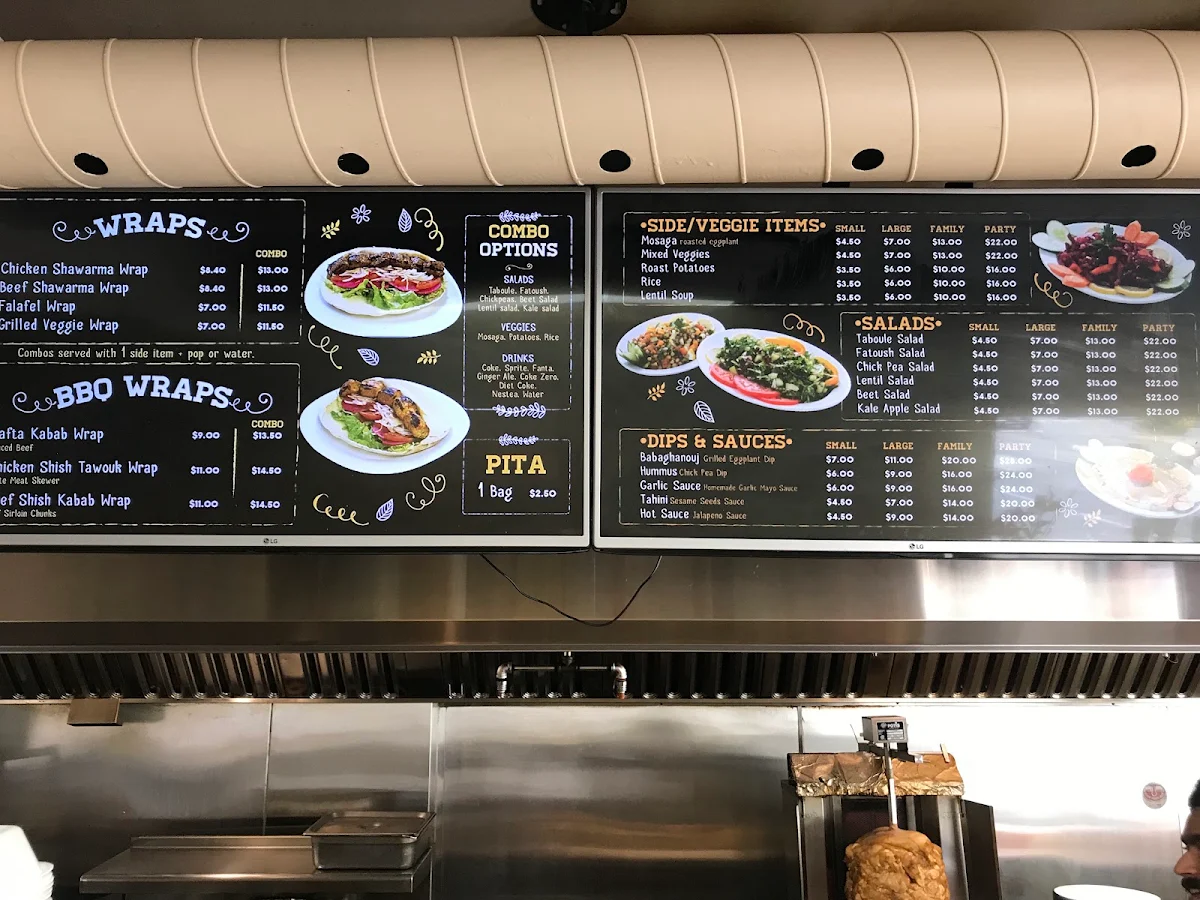 Menu, Lebanon Express
