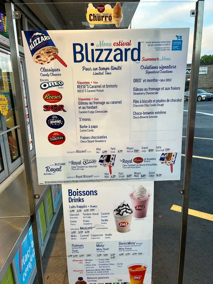 Menu, Dairy Queen