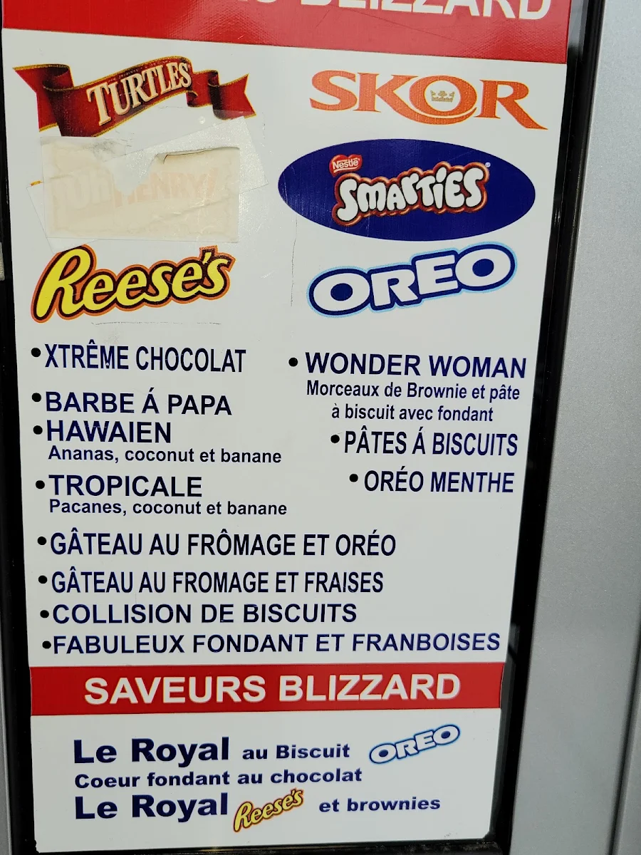 Menu, Dairy Queen