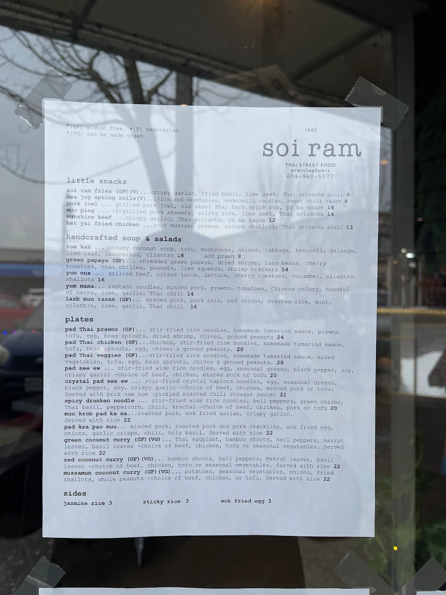 Menu, Soi ram
