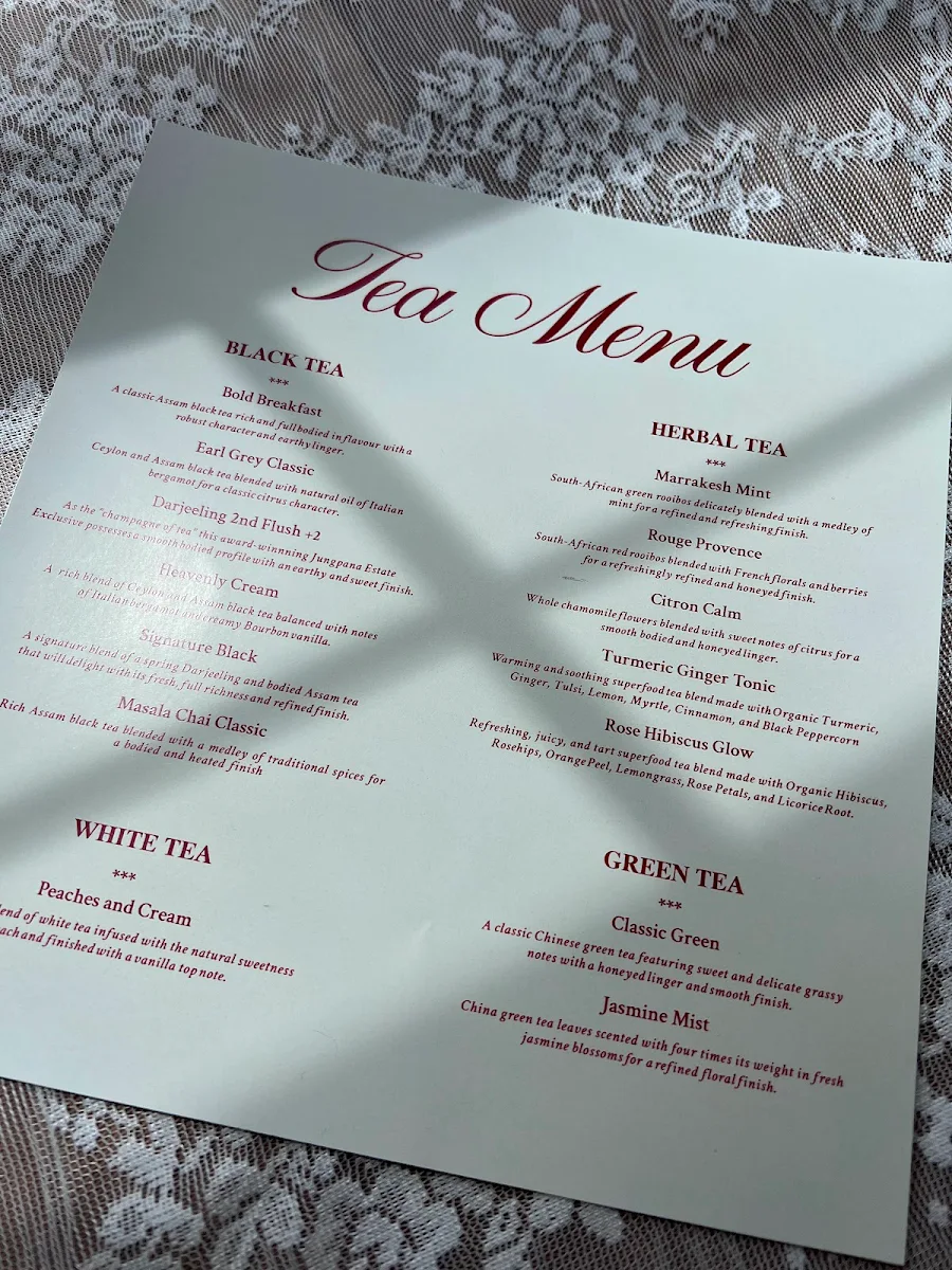 Menu, The Tea Garden Bakery Cafe & Tearoom
