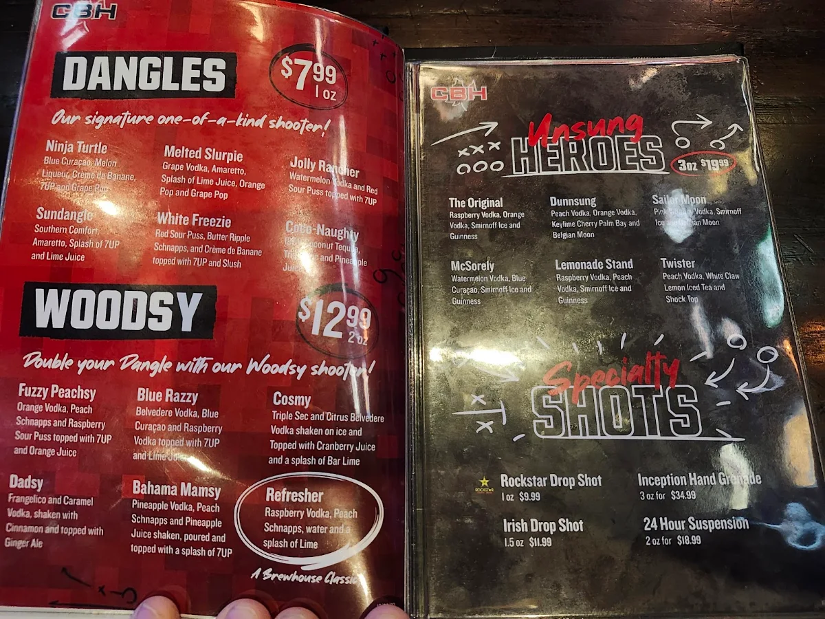 Menu, The Canadian Brewhouse & Grill (Prince George)