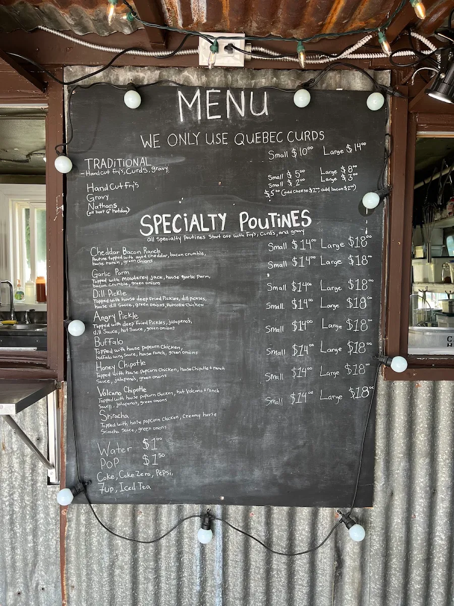 Menu, The Snack Shack