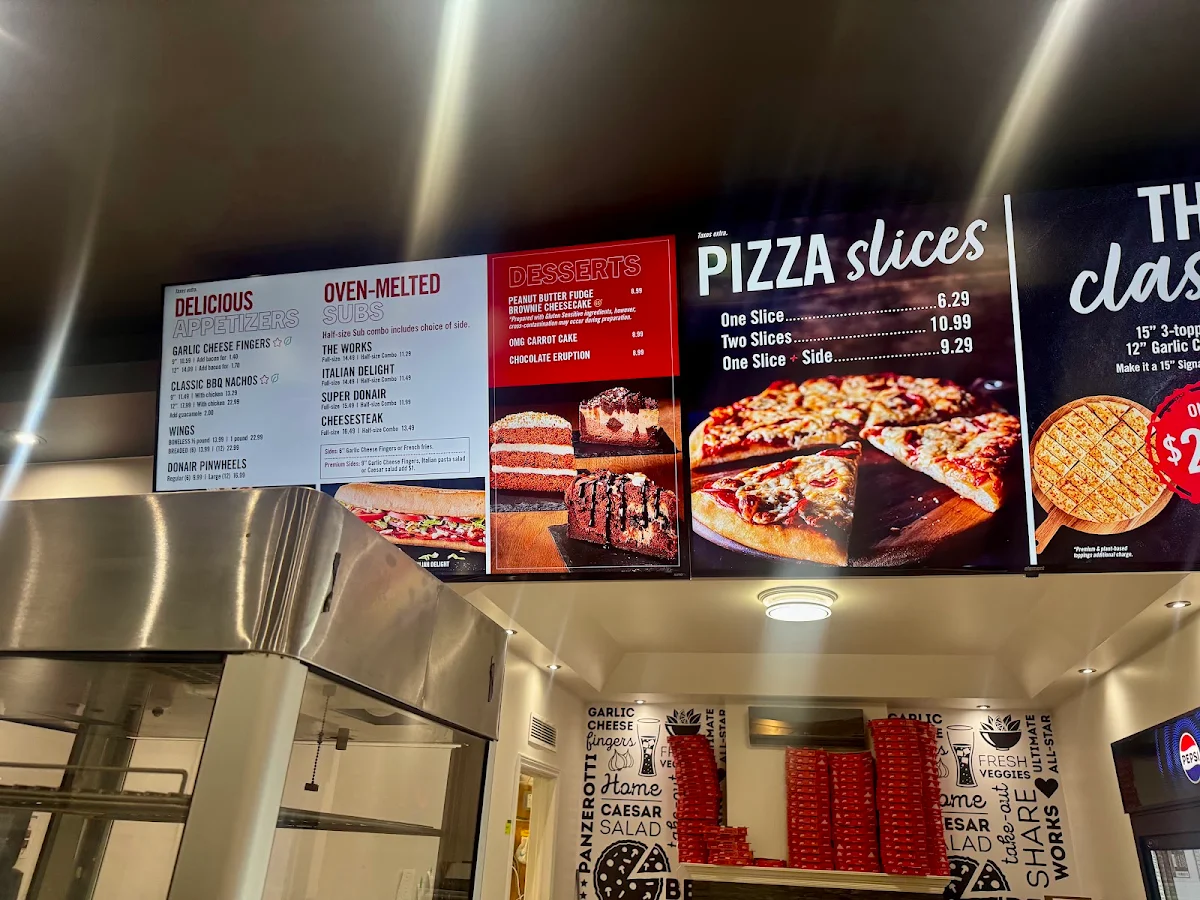 Menu, Pizza Delight