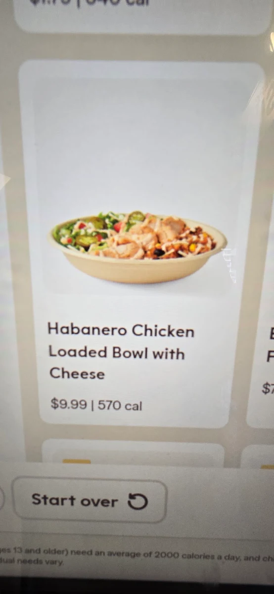Menu, Tim Hortons