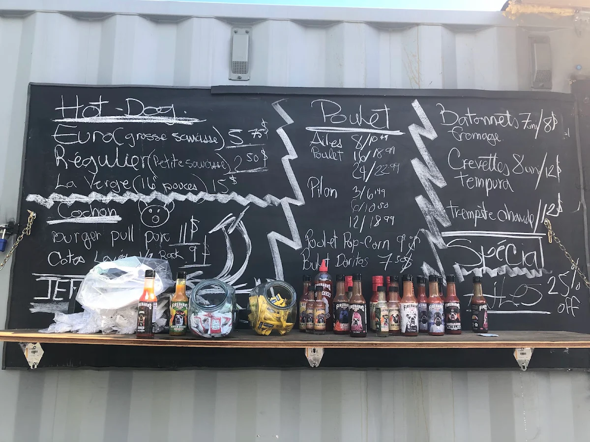 Menu, La Contrebande microbrasserie