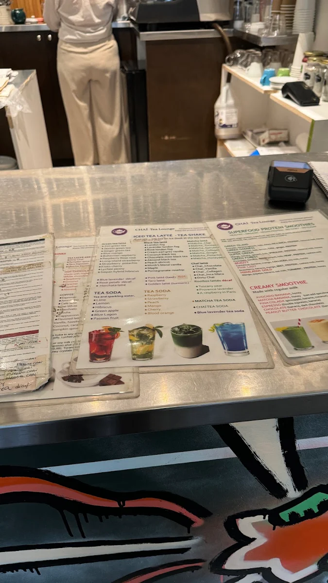 Menu, Cafe chai
