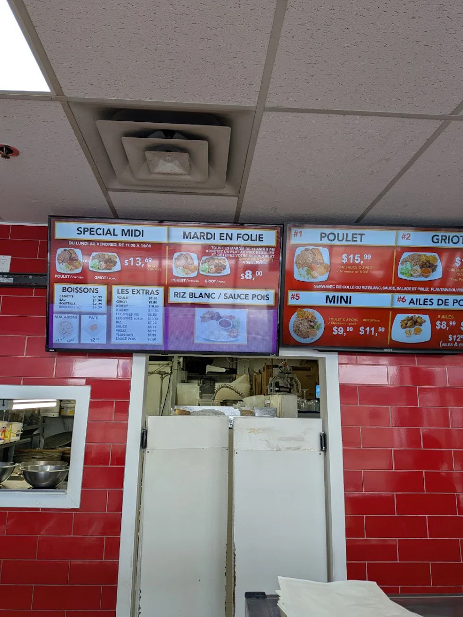 Menu, Tassot Creole (Greenfield Park)