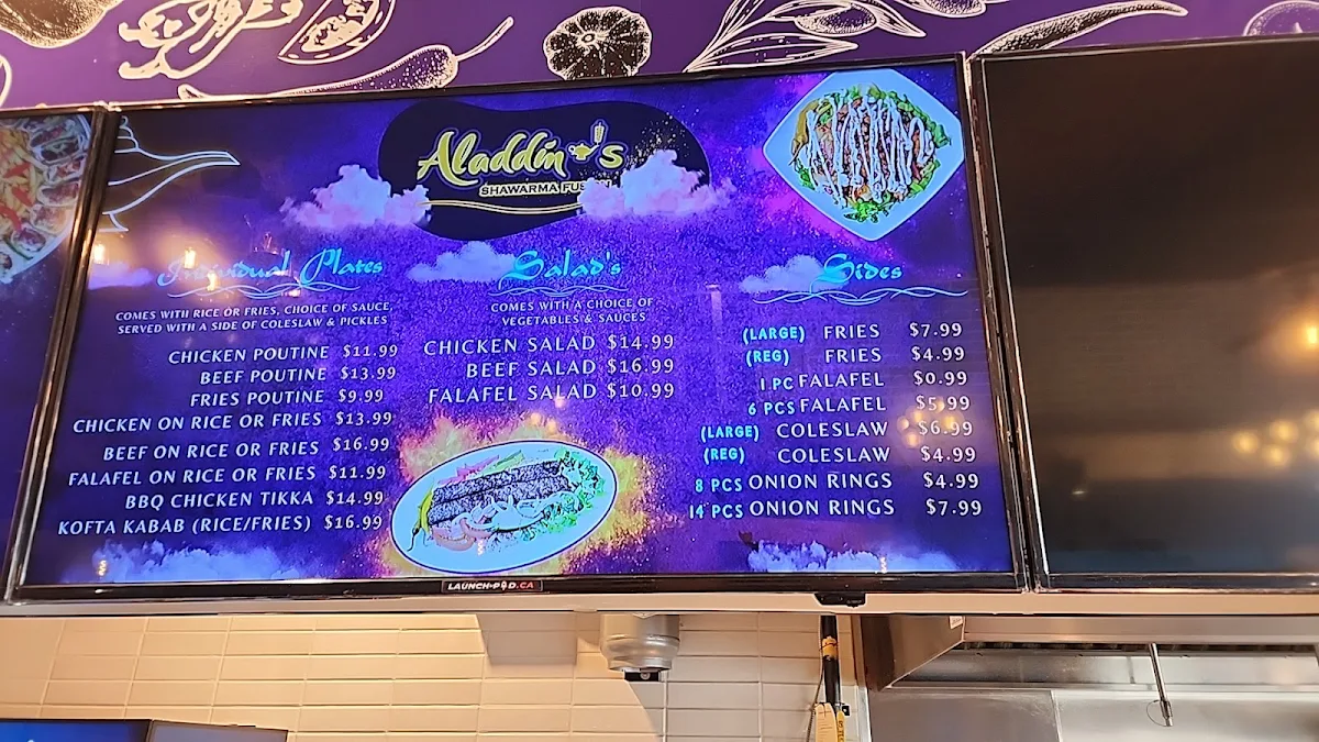 Menu, Samawat Shawarma Fusion