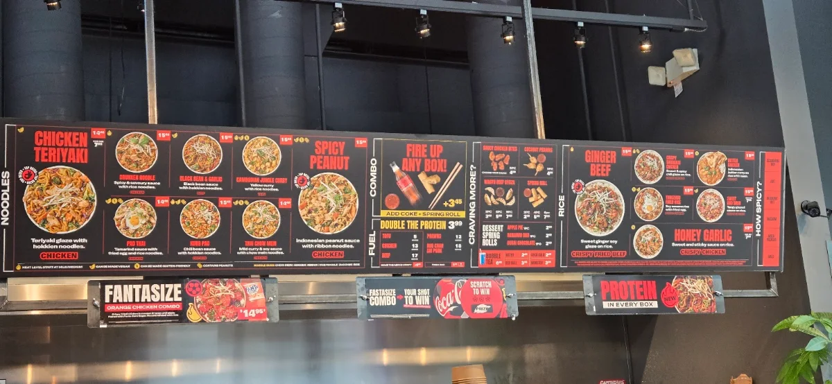 Menu, Noodlebox