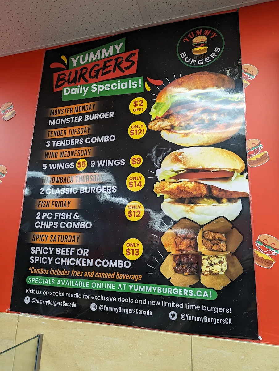 Menu, YUMMY Burgers
