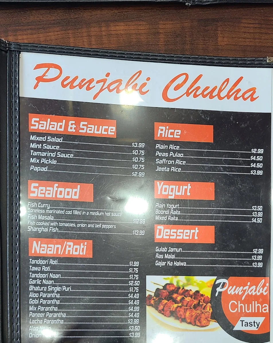 Menu, Punjabi Chulha Restaurant & Sweet Shop