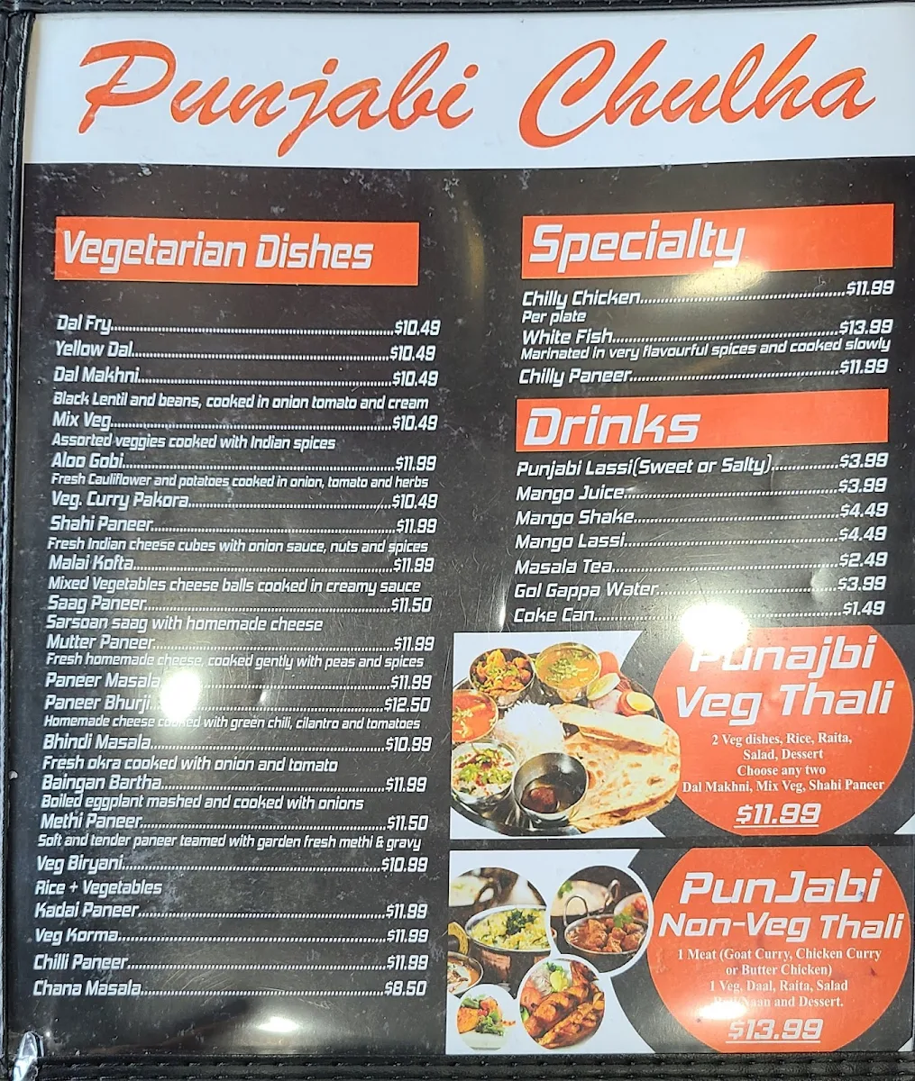 Menu, Punjabi Chulha Restaurant & Sweet Shop