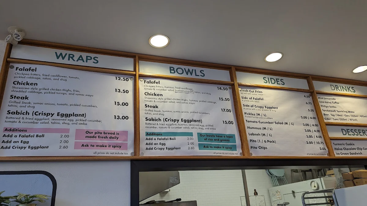 Menu, Superbaba (Victoria)