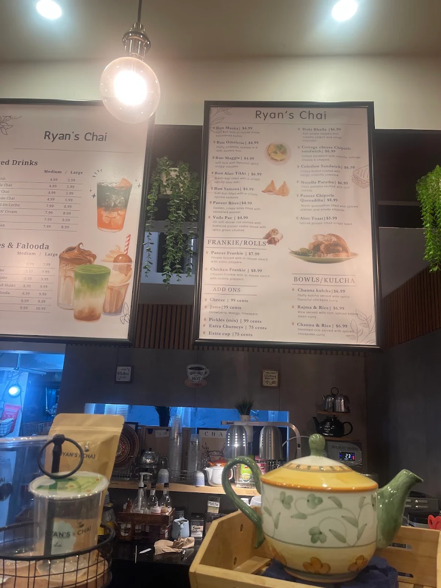 Menu, Ryan's Chai